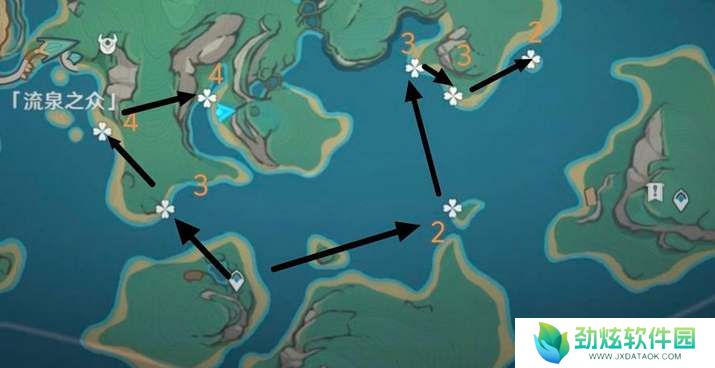 原神浪沫羽鳃高效采集路线图